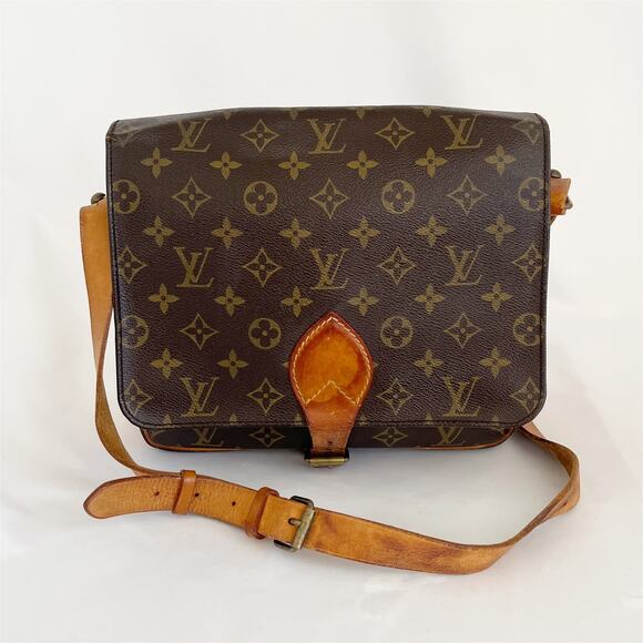 LOUIS VUITTON Vintage Monogram Canvas Cartouchiere GM Crossbody - Picture 1 of 15